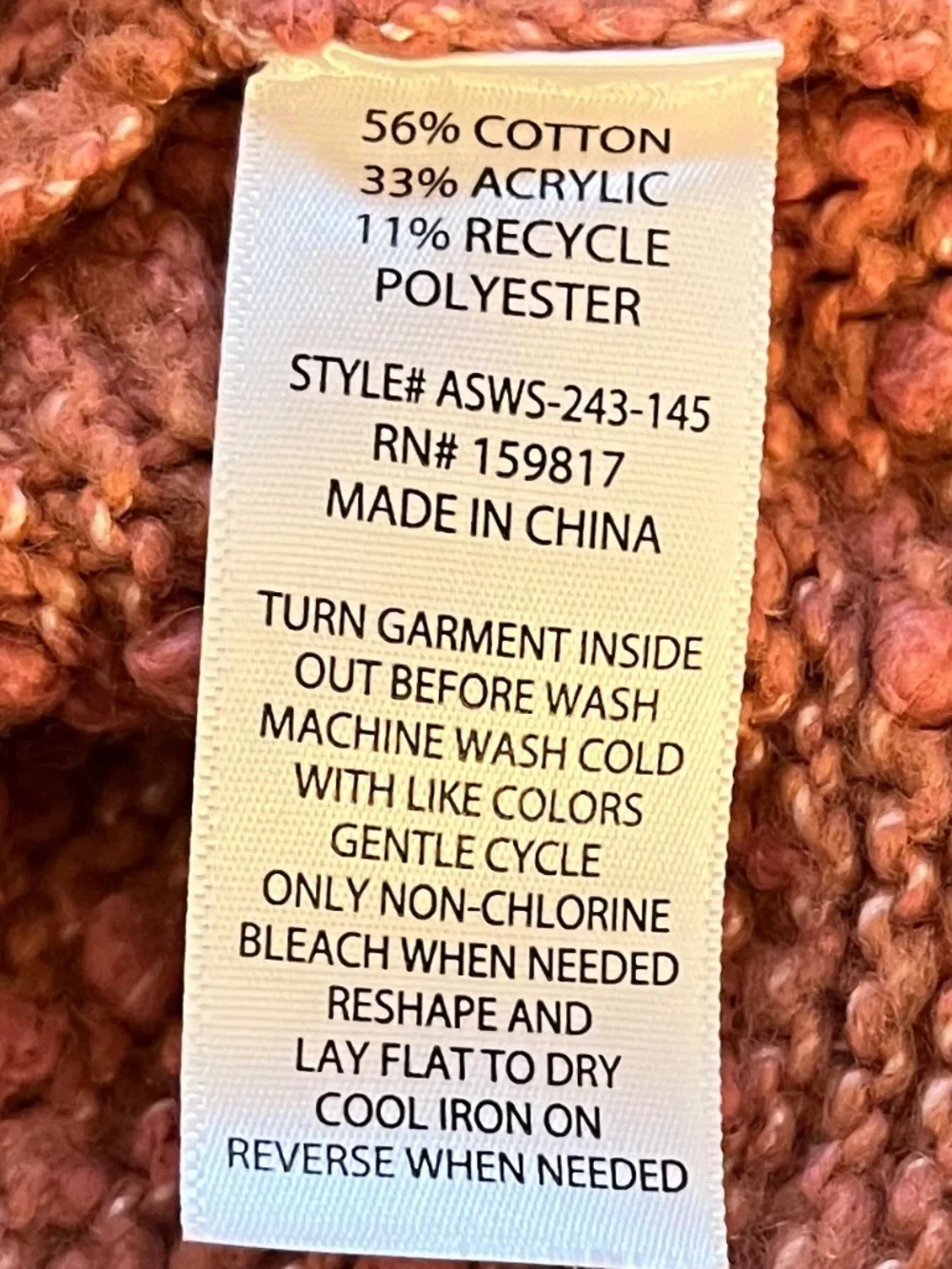 Altar'd State Exaggerated Bouclé Open Back Tie Crop Sweater Size M